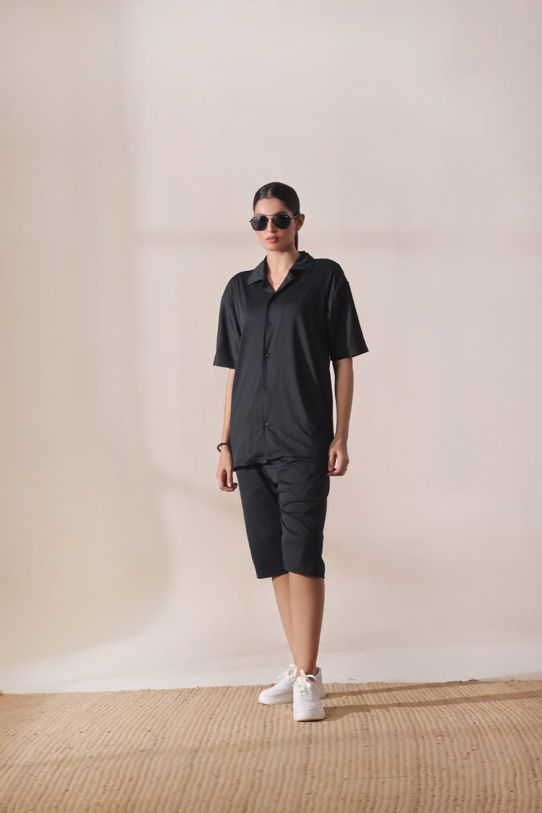 🖤 Full Black Summer Activewear Set – UltraLite Collection by Strexwear
