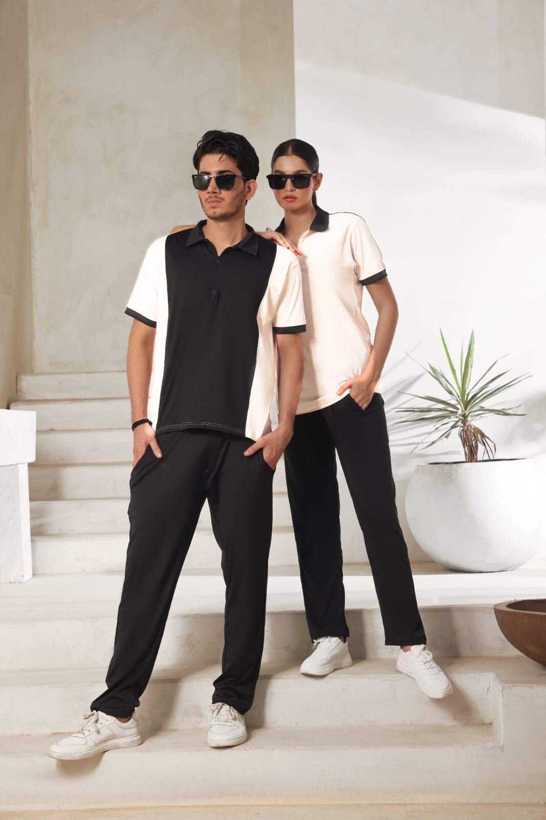 ⚪ White Performance Shirt with Black Side Stripes – UltraLite Collection by Strexwear